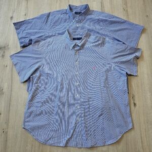 Lot of 2 Ralph Lauren Men's Button Down Short Sleeve Shirt Size 3XB Big